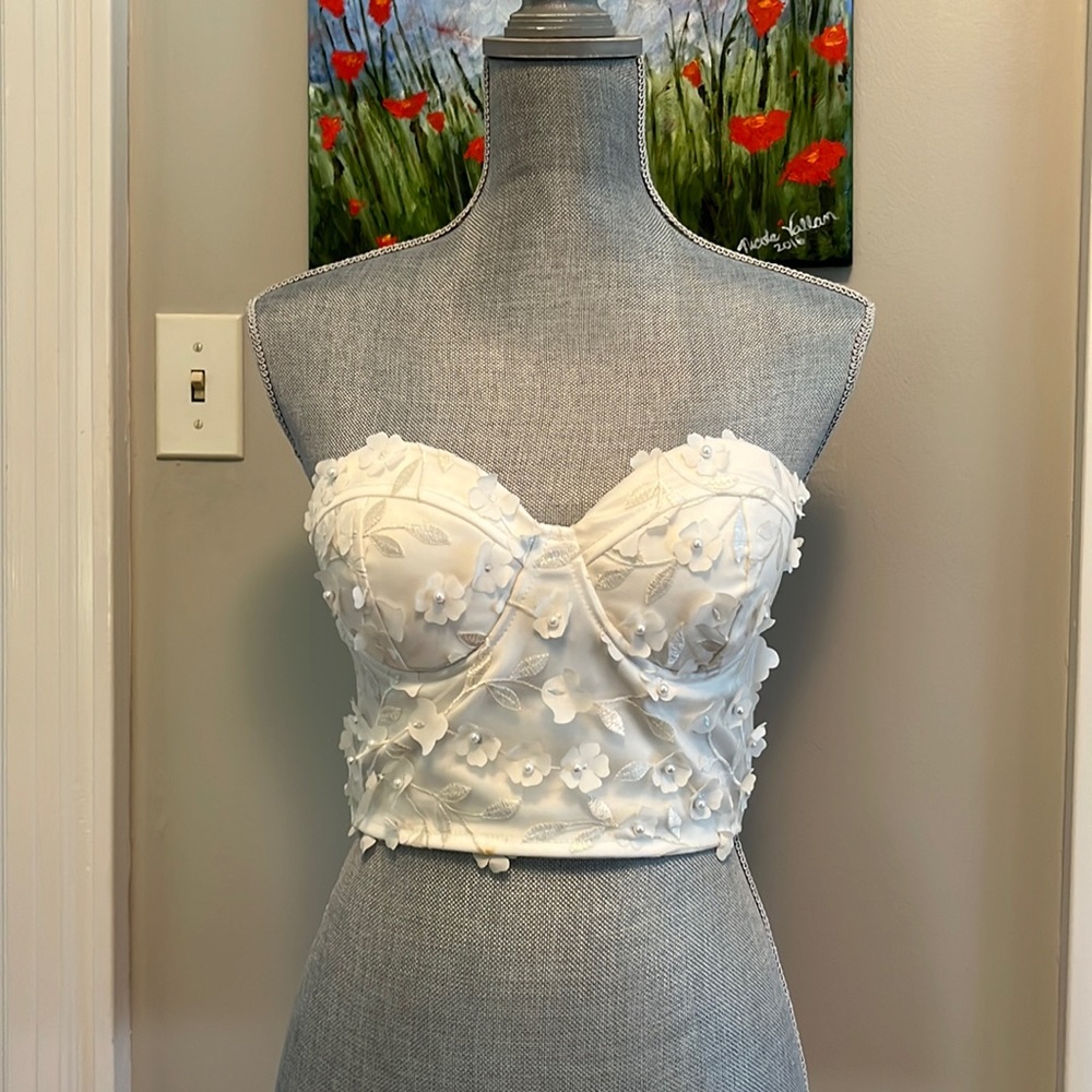 Charlotte Russ bustier crop top Size Small.